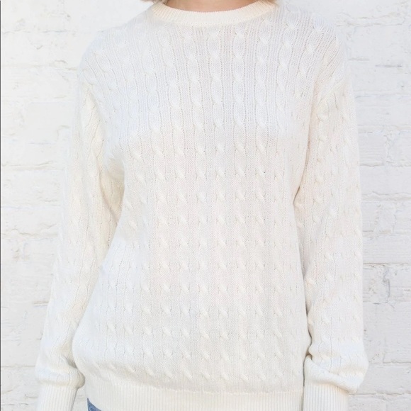 Brandy Melville | Sweaters | Brandy Melville Brianna Cotton Cable Knit  Sweater | Poshmark